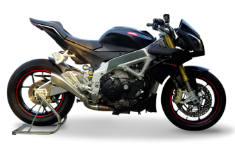 HP Corse Hydroform RVS Slip-on Einddemper Low Position met E-keur Aprilia TUONO V4R 2011 - 2015