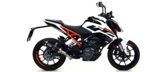 Arrow Thunder Aluminium Black Slip-on Einddemper met E-keur incl. Linkpipe 71675MI KTM Duke 125 2017 > 2020