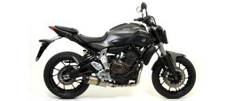 Arrow Thunder Aluminium Einddemper incl. RVS Voorbochten met Katalysator Low Mount Yamaha MT-07 2016 - 2020