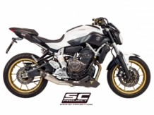 SC-Project Volledig 2-1 Uitlaatsysteem Met S1 RVS Einddemper Met E-Keur YAMAHA MT07 2013 - 2016