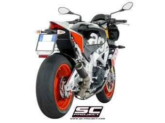 SC-Project CR-T Carbon With Stoneguard Grid Einddemper High Position Zonder E-keur Aprilia Tuono V4 1100 / Factory / RR 2017 - 2020