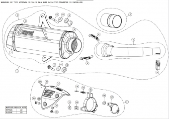 Akrapovic Slip-on Line RVS Black Einddemper met E-keur Vespa GTS Super 300 / Sei Giorni / Tech 2008 > 2020