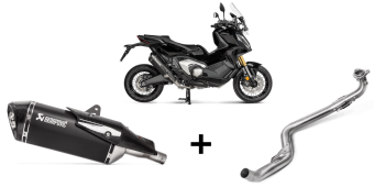 Akrapovic Slip-On Line Titanium Black Einddemper met E-keur incl. RVS Racing Voorbochten Honda X-ADV 2024 -