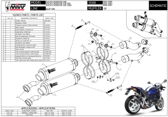 2x Mivv GP Carbon Slip-on Einddemper met E-keur Ducati Monster S2R 1000 2006 > 2007