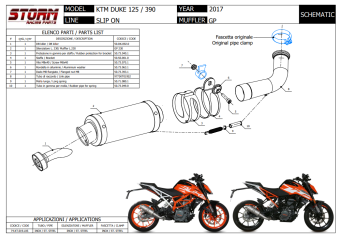 Storm By Mivv GP RVS Black Slip-On Einddemper Met E-keur KTM 125 DUKE 2017 - 2020