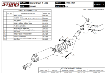 Storm By Mivv GP RVS Black Slip-On Einddemper Met E-keur SUZUKI GSX-R 1000 2003 - 2004