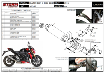 Storm By Mivv GP RVS Black Slip-On Einddemper Met E-keur SUZUKI GSX-S 1000 2015 - 2020