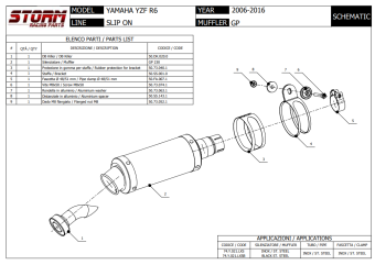 Storm By Mivv GP RVS Black Slip-On Einddemper Met E-keur YAMAHA YZF 600 R6 2006 - 2016