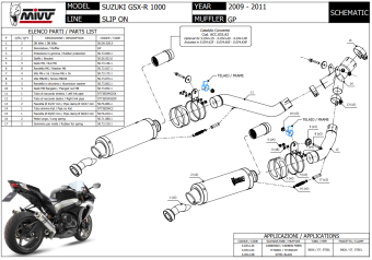 Mivv GP Carbon Dubbele Slip-on Einddemper (L+R) Set Suzuki GSX-R 1000 2009 > 2011