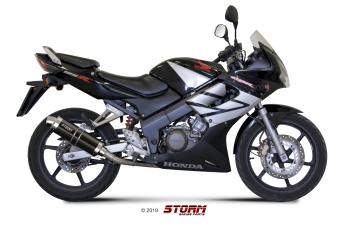 Storm By Mivv GP RVS Black Compleet 1in1 Uitlaatsysteem Met E-keur HONDA CBR 125 R 2004 - 2010