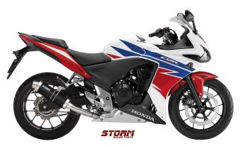 Storm By Mivv GP RVS Black Slip-On Einddemper Met E-keur HONDA CBR 500 R 2013 - 2015