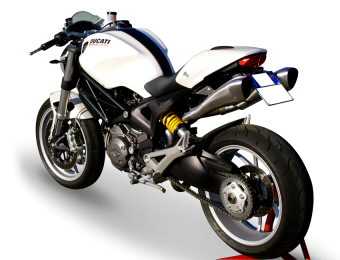 HP Corse Hydroform RVS Dubbele Slip-on Einddemper met E-keur Ducati Monster 696 2008 > 2014