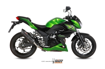 Mivv Suono RVS Black Slip-on Einddemper met E-keur Kawasaki Z300 2015 > 2016