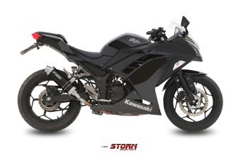 Storm By Mivv GP RVS Black Slip-On Einddemper Met E-keur KAWASAKI NINJA 300 2013 - 2016