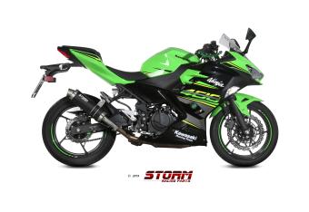 Storm By Mivv GP RVS Black Slip-On Einddemper Met E-keur KAWASAKI NINJA 400 2018 - 2023