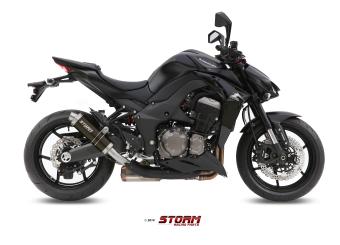 Storm By Mivv Dubbele GP RVS Black Slip-On Einddemper Met E-keur KAWASAKI Z 1000 2014 - 2020