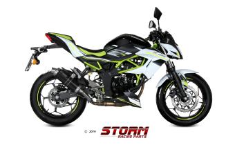 Storm By Mivv GP RVS Black Slip-On Einddemper Met E-keur KAWASAKI Z 125 2019 > 2024