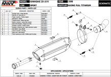 Mivv Suono Full Titanium Slip-on Einddemper met E-keur Kawasaki ZX-10 R 2008 > 2010