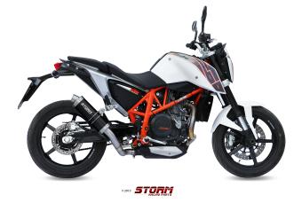 Storm By Mivv GP RVS Black Slip-On Einddemper Met E-keur KTM 690 DUKE 2012 - 2018