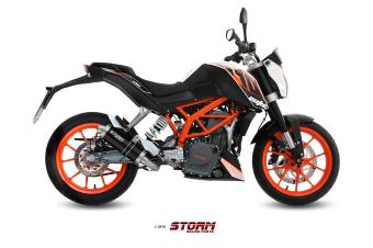 Storm By Mivv GP RVS Black Compleet 1in1 Uitlaatsysteem Met E-keur KTM 390 DUKE 2013 - 2016