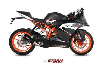 Storm By Mivv GP RVS Black Compleet 1in1 Uitlaatsysteem Met E-keur KTM RC 125 2014 - 2016