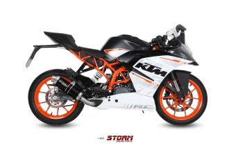 Storm By Mivv GP RVS Black Compleet 1in1 Uitlaatsysteem Met E-keur KTM RC 390 2014 - 2016