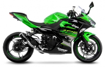 Leovince LV-10 RVS Black Einddemper zonder E-keur Kawasaki Ninja 400 2018 - 2023