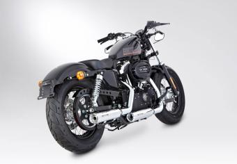 Miller Silverado I Slip-on Einddemper Set met E-keur Polished of Matt Zwart Harley Davidson Sportster XL 1200 2004 - 2013
