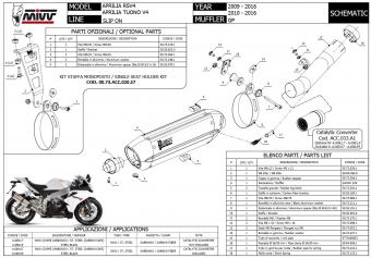 Mivv Suono RVS Slip-on Einddemper met E-keur Aprilia Tuono V4 2010 > 2016