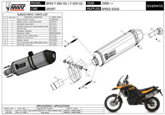 Mivv Speed Edge RVS Black Slip-on Einddemper met E-keur BMW F 650 GS 2008 > 2012