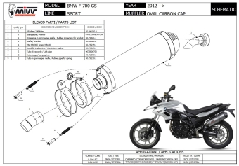 Mivv Oval Carbon Slip-on Einddemper met E-keur BMW F 700 GS 2012 > 2017