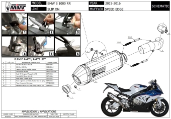 Mivv Speed Edge RVS Black Slip-on Einddemper met E-keur BMW S 1000 RR 2015 > 2016