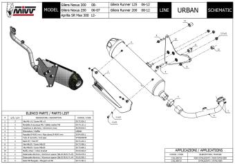 Mivv Urban RVS Volledig Uitlaatsysteem met E-keur incl. Katalysator Aprilia SR MAX 300 2012 > 2016