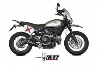 Mivv Delta Race RVS Black Slip-on Einddemper met E-keur Ducati Scrambler 800 2015 > 2020