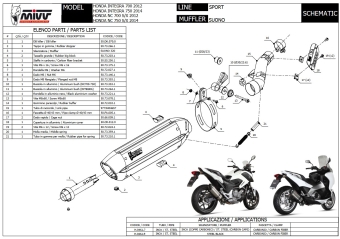 Mivv Suono RVS Black Slip-on Einddemper met E-keur Honda Integra 750 2014 > 2015