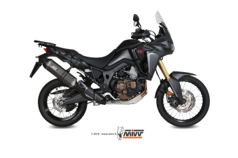 Mivv Speed Edge RVS Black Slip-on Einddemper met E-keur Honda CRF 1000 L Africa Twin 2016 > 2019