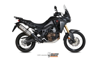 Mivv Speed Edge RVS Slip-on Einddemper met E-keur Euro3 en Euro4 Honda CRF 1000 L Africa Twin 2016 > 2019