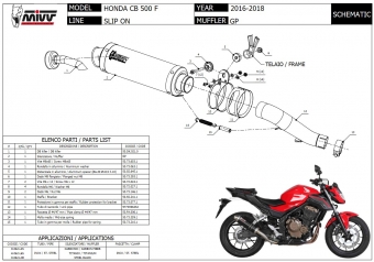 Mivv GP Titanium Slip-on Einddemper met E-keur Honda CB 500 F 2016 > 2018