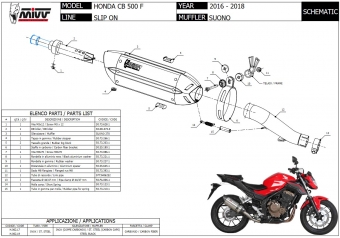 Mivv Suono RVS Black Einddemper met E-keur Honda CB 500 F 2016 > 2018