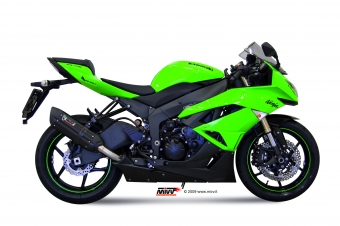 Mivv Suono RVS Black Slip-on Einddemper met E-keur Kawasaki ZX-6 R 2009 > 2016