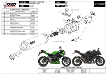 Mivv GP Carbon Slip-on Einddemper met E-keur Kawasaki Ninja 300 2013 > 2016