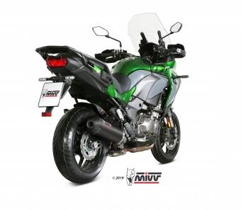 Mivv Oval Carbon met Carbon Cap Slip-on Einddemper met E-keur Kawasaki Versys 1000 2019 > 2024