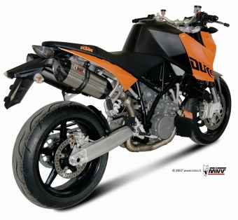 Mivv Suono Full Titanium Dubbele Slip-on Einddemper (L+R) met E-keur KTM 990 Superduke 2005 > 2011