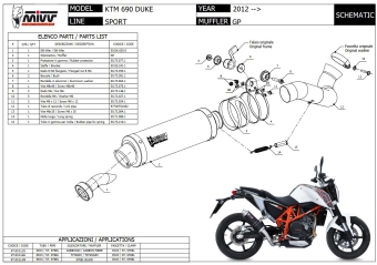 Mivv GP Carbon Slip-on Einddemper met E-keur KTM 690 Duke 2012 > 2018