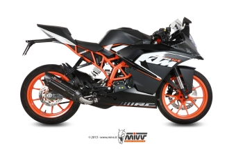 Mivv Suono RVS Black Volledig Uitlaatsysteem met E-keur KTM RC 125 2014 > 2016