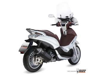 Mivv Speed Edge RVS Black Volledig Uitlaatsysteem met E-keur Piaggio Beverly 300 2010 > 2016