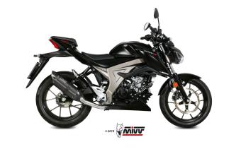 Mivv Suono RVS Black Compleet 1in1 Uitlaatsysteem met E-keur Suzuki GSX-S 125 2017 > 2020