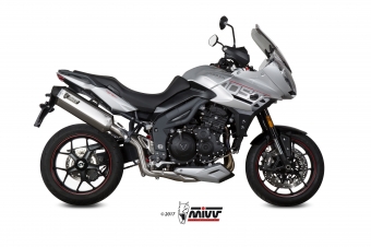 Mivv Speed Edge RVS met Carbon Endcap Slip-on Einddemper met E-keur Triumph Tiger 1050 Sport 2017 > 2020