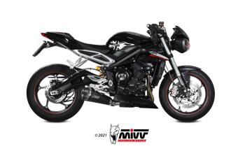 Mivv Delta Race RVS Black Einddemper met E-keur Triumph Street Triple 765 R / S / RS 2017 > 2022