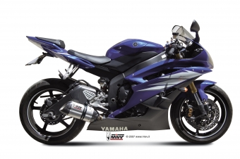 Mivv Suono RVS met Carbon Cap Slip-on Einddemper met E-keur Yamaha YZF 600 R6 2006 > 2016